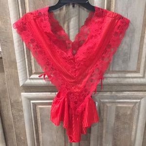 Nice New Without Tags Red Color One-Piece Lingerie